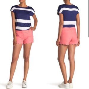 J Crew Linen Scallop Hem Shorts NWT